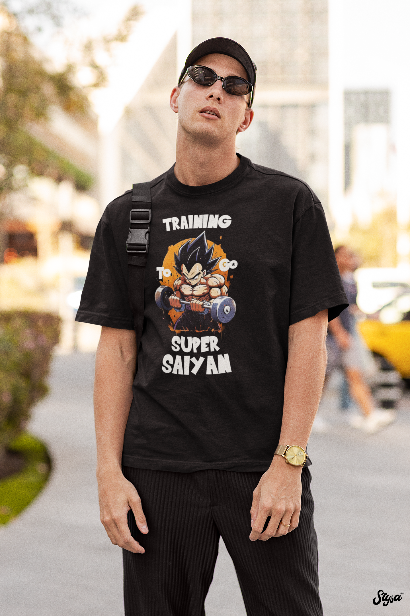 Dragon Ball Z Printed Oversized T-Shirt – Anime Tee for Men 40 (Black)