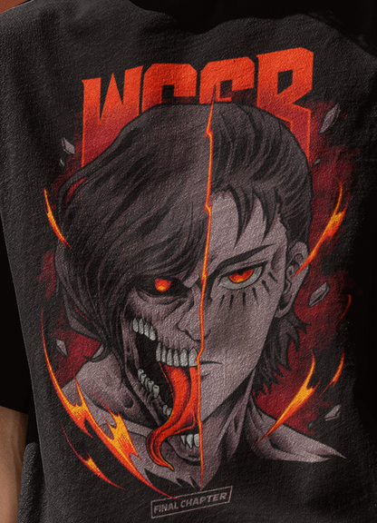 Attack on Titan Eren Oversized T-Shirt – Anime Tee for Men (Black)