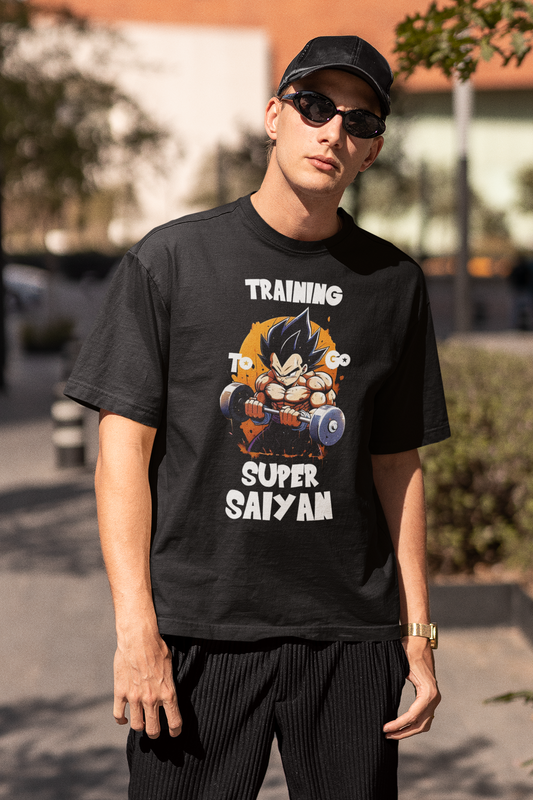 Dragon Ball Z Printed Oversized T-Shirt – Anime Tee for Men 40 (Black)